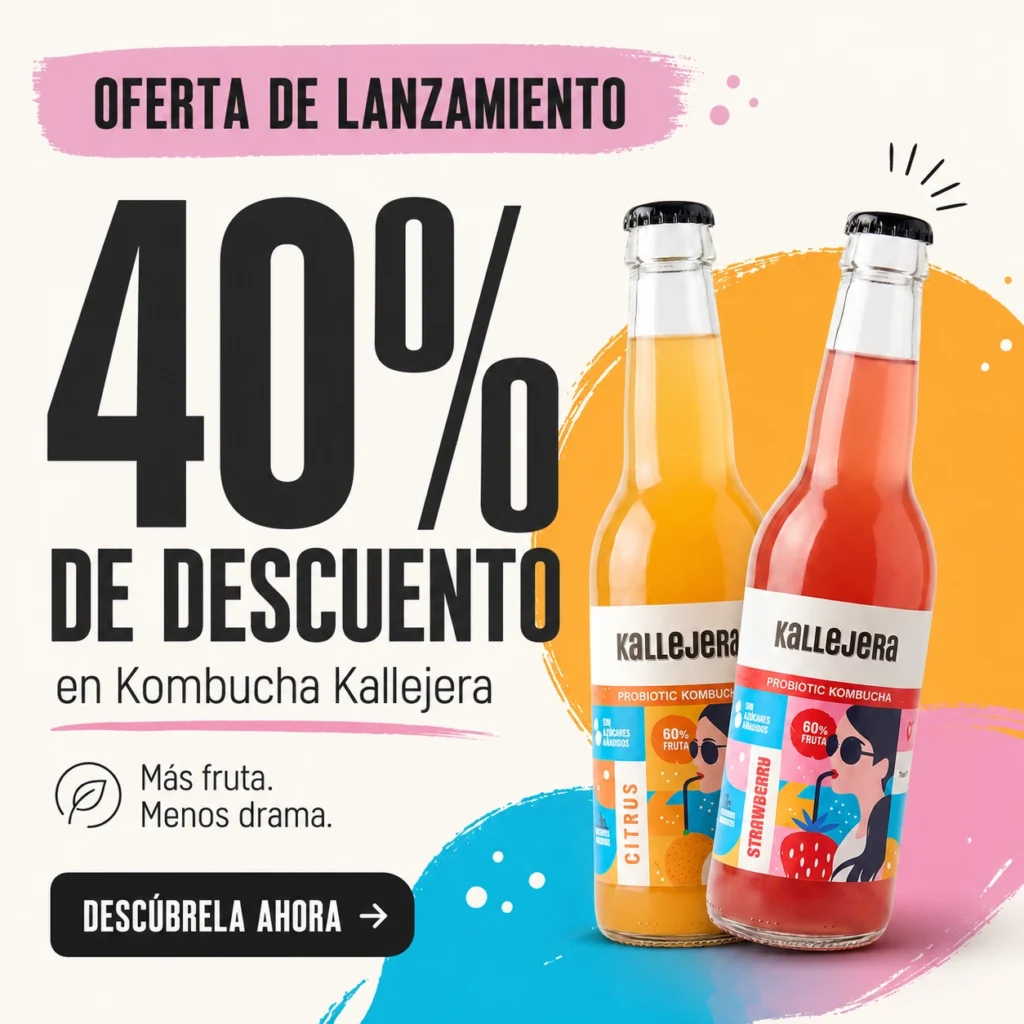 Oferta de lanzamiento: 40% de descuento en Kombucha Kallejera.